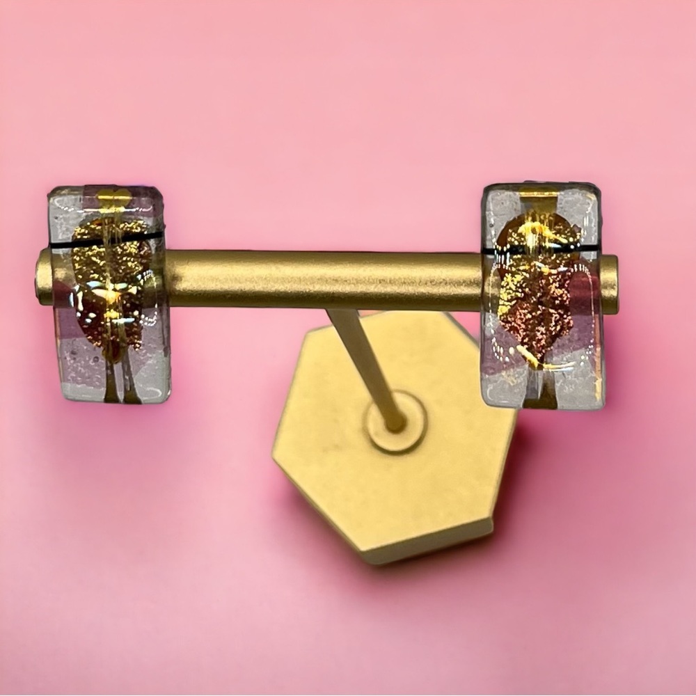 Vintage Fused Glass Clip-on Earrings by Kyle Ino